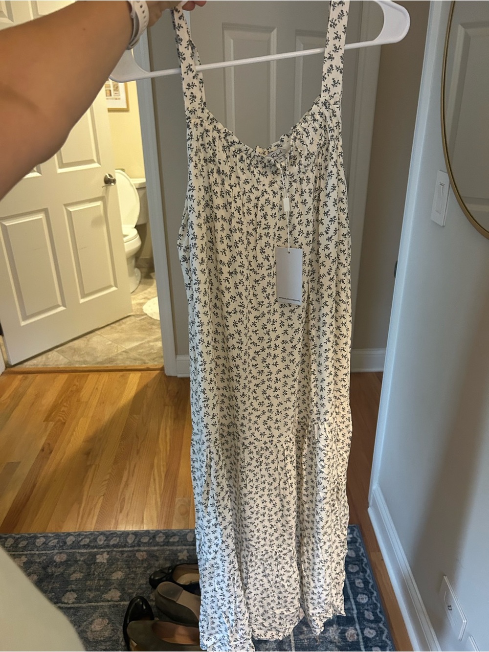 Rails Cream Maxi Dress with Navy Floral Print